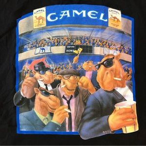 Joe Camel Touchdown Shirt Men XL Camel Cigarettes Football NEW 90s Single Stitch